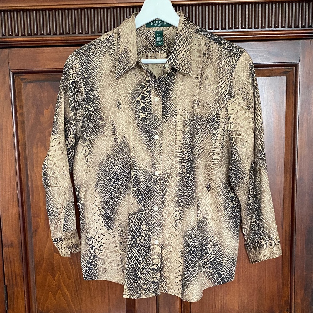 Ralph Lauren Snake Print 100% cotton blouse